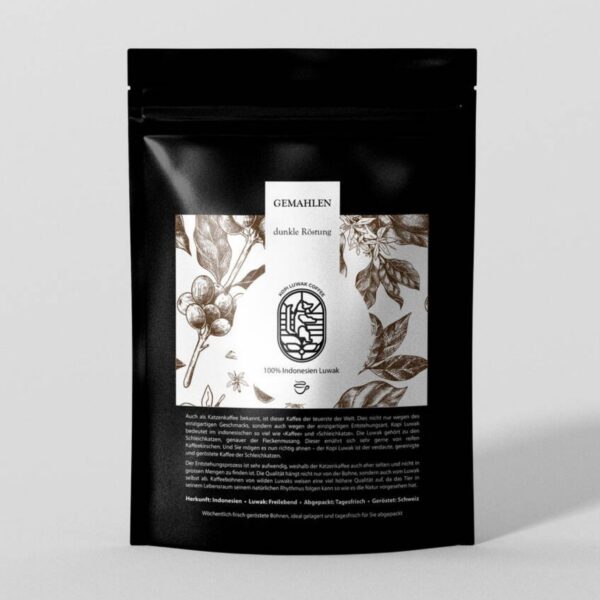 Kopi Luwak Kaffee gemahlen dunkle Röstung